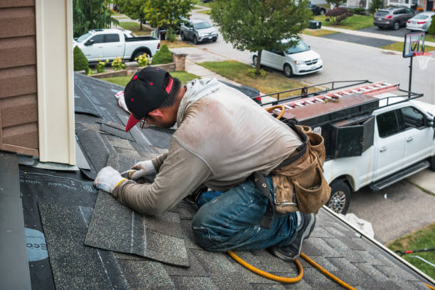 Professional Gutter Installation technician working in Rancocas, NJ